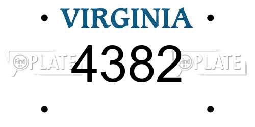 4382 Virginia License Plate