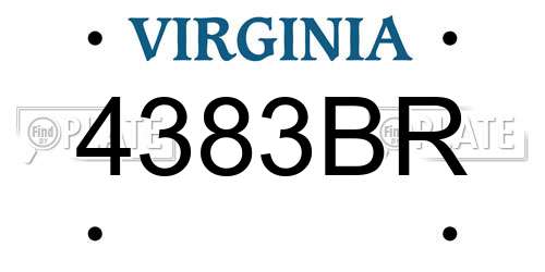 4383BR Virginia License Plate
