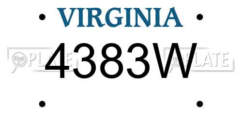 4383W Virginia License Plate