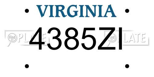 4385ZI Virginia License Plate