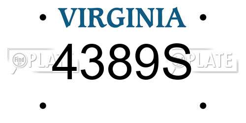 4389S Virginia License Plate