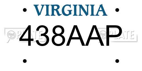 438AAP Virginia License Plate