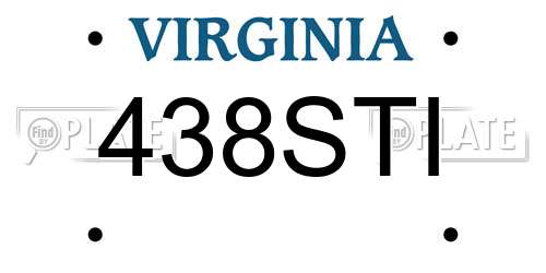 438STI Virginia License Plate