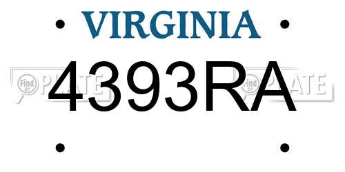 4393RA Virginia License Plate