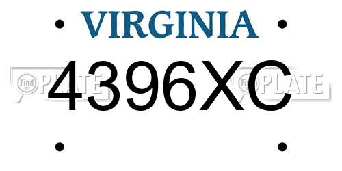 4396XC Virginia License Plate
