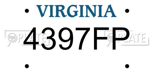 4397FP Virginia License Plate