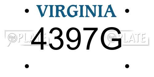 4397G Virginia License Plate