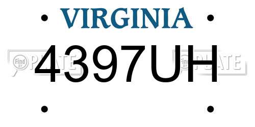 4397UH Virginia License Plate