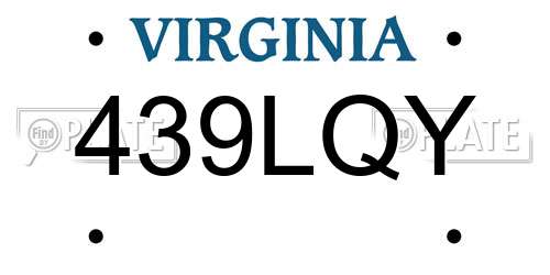 439LQY Virginia License Plate