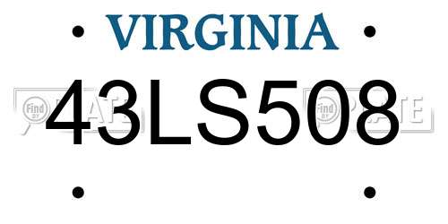43LS508 Virginia License Plate