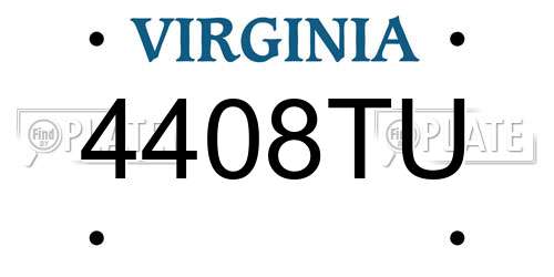 4408TU Virginia License Plate