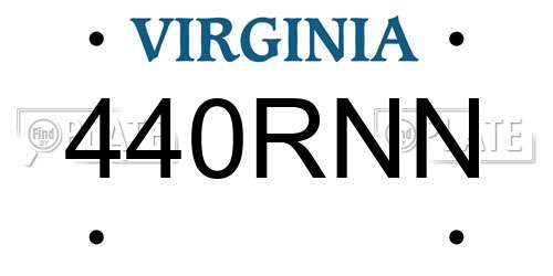 440RNN Virginia License Plate