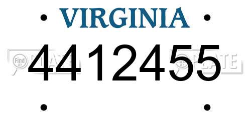 4412455 Virginia License Plate