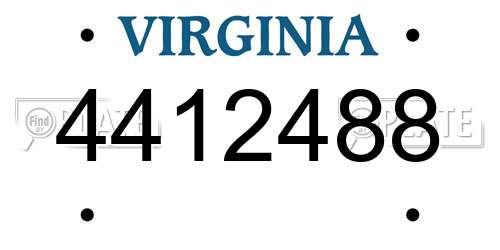 4412488 Virginia License Plate