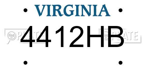 4412HB Virginia License Plate