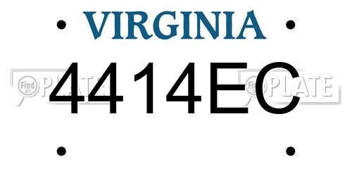 4414EC Virginia License Plate