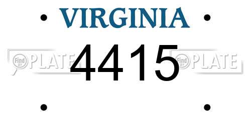4415 Virginia License Plate