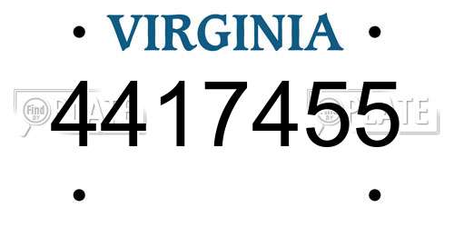 4417455 Virginia License Plate