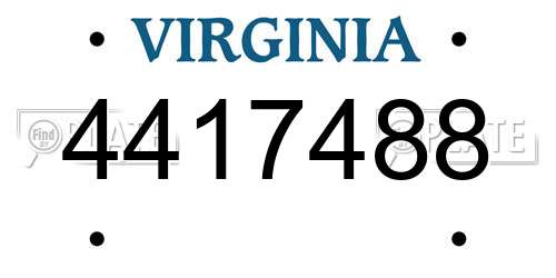 4417488 Virginia License Plate