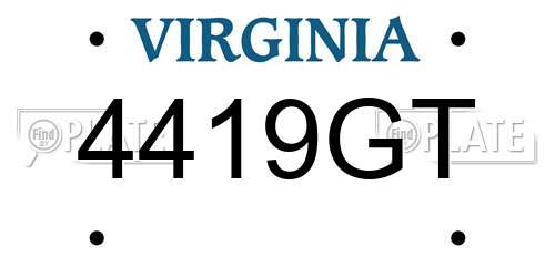 4419GT Virginia License Plate