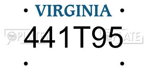 441T95 Virginia License Plate