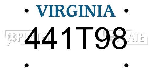 441T98 Virginia License Plate