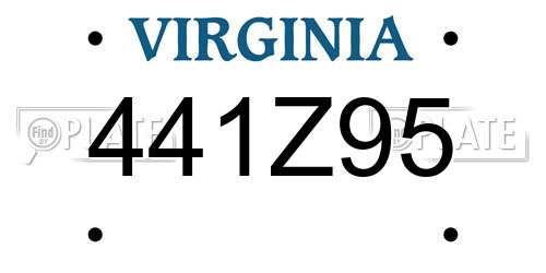 441Z95 Virginia License Plate