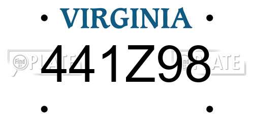 441Z98 Virginia License Plate