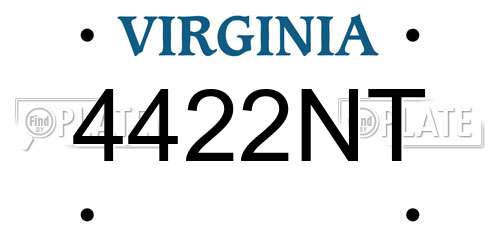 4422NT Virginia License Plate