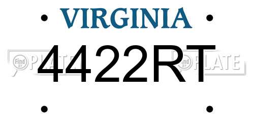 4422RT Virginia License Plate