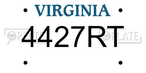4427RT Virginia License Plate