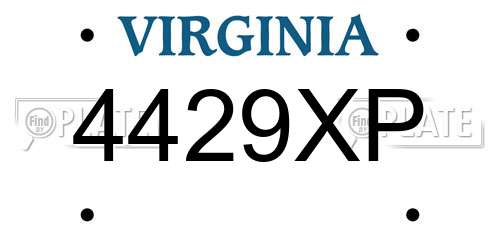 4429XP Virginia License Plate