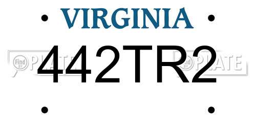 442TR2 Virginia License Plate