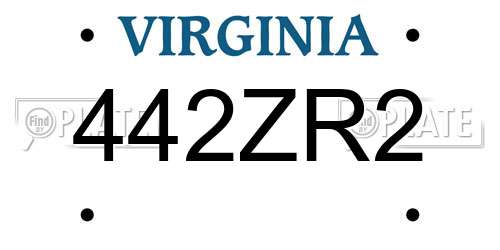 442ZR2 Virginia License Plate