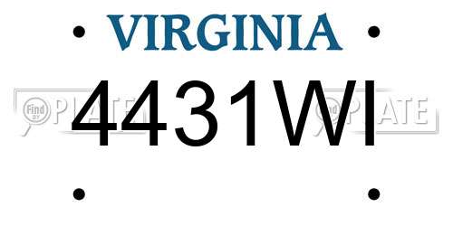 4431WI Virginia License Plate