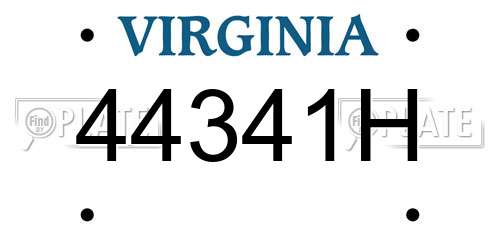 44341H Virginia License Plate