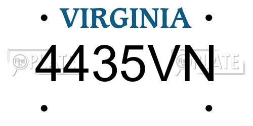 4435VN Virginia License Plate