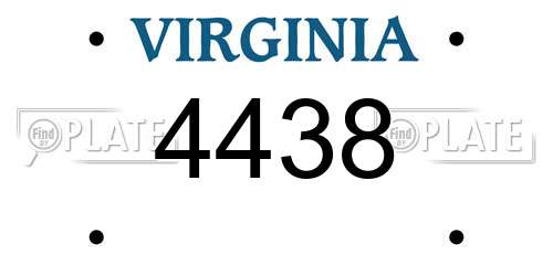 4438 Virginia License Plate