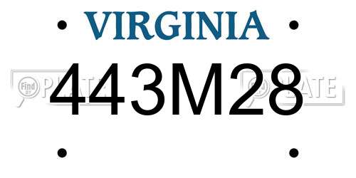 443M28 Virginia License Plate