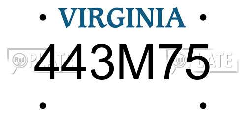 443M75 Virginia License Plate