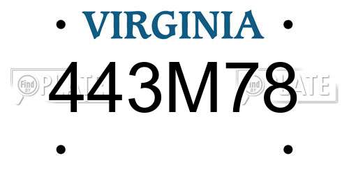 443M78 Virginia License Plate