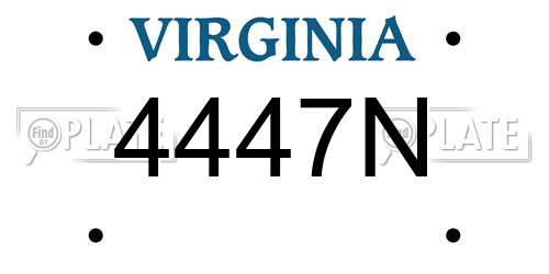 4447N Virginia License Plate