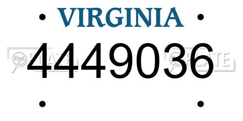 4449036 Virginia License Plate