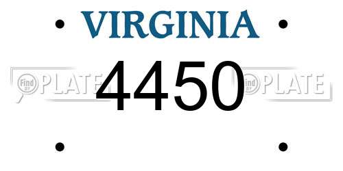 4450 Virginia License Plate