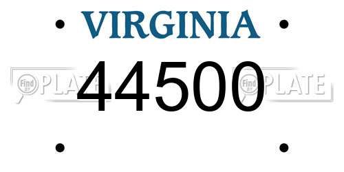 44500 Virginia License Plate