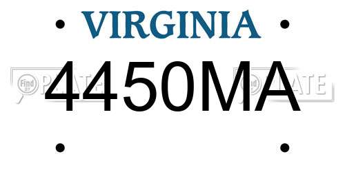 4450MA Virginia License Plate