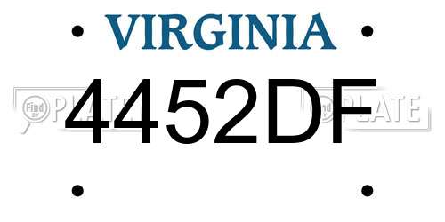 4452DF Virginia License Plate