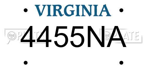 4455NA Virginia License Plate
