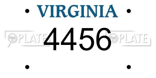 4456 Virginia License Plate