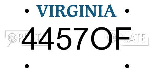 4457OF Virginia License Plate